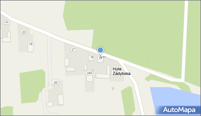 Huta Zadybska, Huta Zadybska, 15, mapa Huta Zadybska