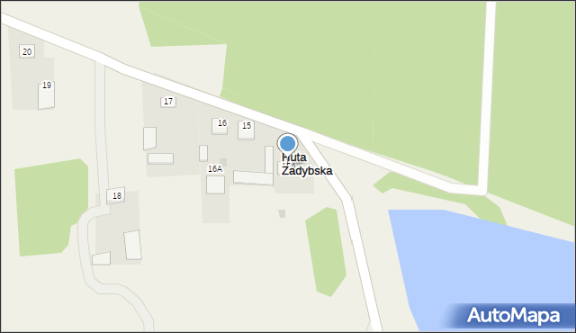 Huta Zadybska, Huta Zadybska, 15A, mapa Huta Zadybska