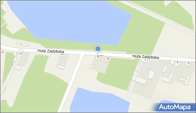 Huta Zadybska, Huta Zadybska, 9, mapa Huta Zadybska