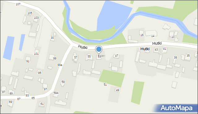 Hutki, Hutki, 53, mapa Hutki
