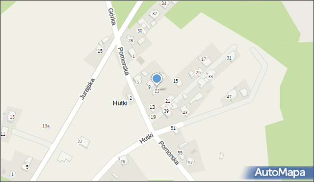 Hutki, Hutki, 11, mapa Hutki
