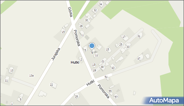 Hutki, Hutki, 9, mapa Hutki