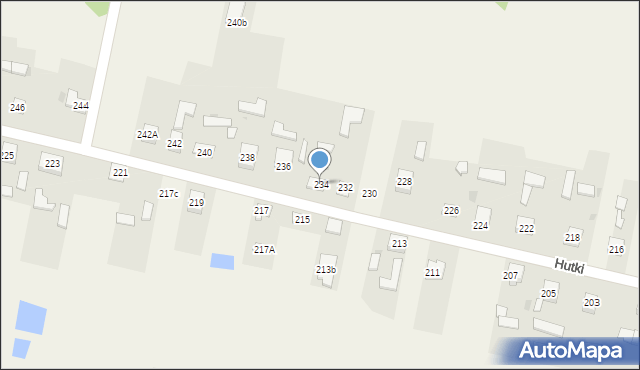 Hutki, Hutki, 234, mapa Hutki