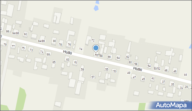 Hutki, Hutki, 70, mapa Hutki