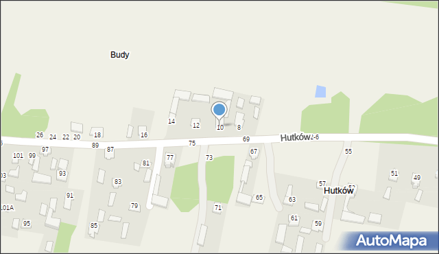 Hutków, Hutków, 10, mapa Hutków