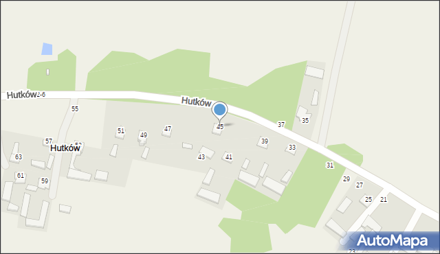 Hutków, Hutków, 45, mapa Hutków