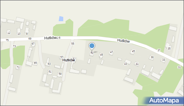 Hutków, Hutków, 51, mapa Hutków