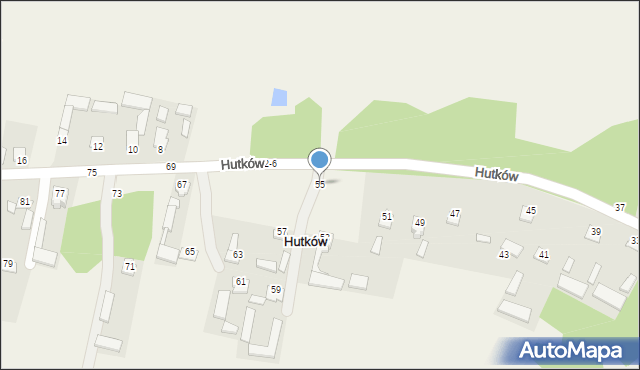 Hutków, Hutków, 55, mapa Hutków