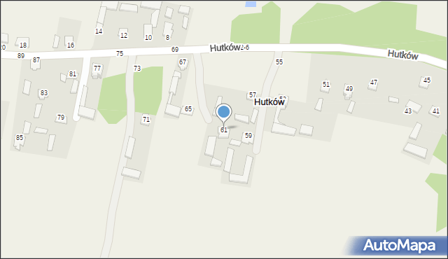 Hutków, Hutków, 61, mapa Hutków