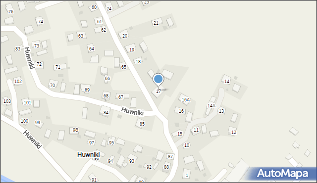 Huwniki, Huwniki, 17, mapa Huwniki
