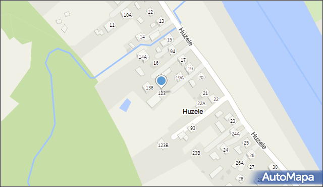 Huzele, Huzele, 123, mapa Huzele