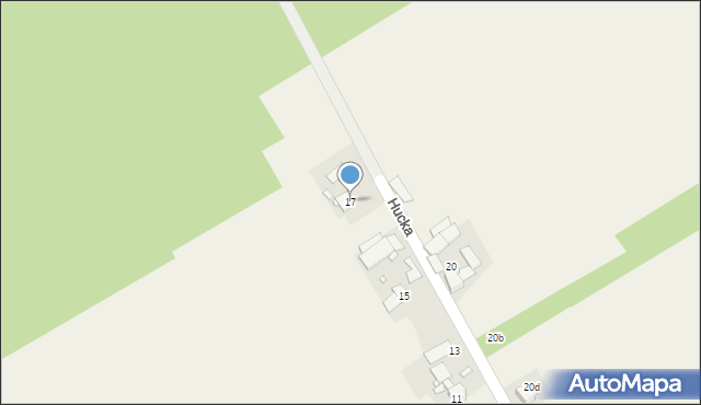 Jełowa, Hucka, 17, mapa Jełowa