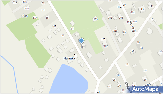 Justynów, Hulanka, 66, mapa Justynów