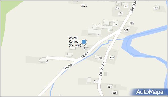 Kacwin, Huba, 4, mapa Kacwin