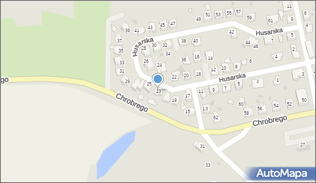 Kędzierzyn-Koźle, Husarska, 23, mapa Kędzierzyna-Koźle