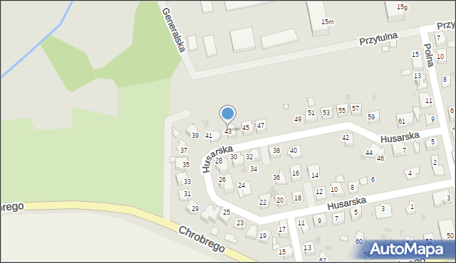 Kędzierzyn-Koźle, Husarska, 43, mapa Kędzierzyna-Koźle