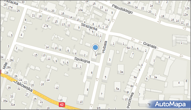 Końskie, Hubala Henryka, mjr., 4, mapa Końskie