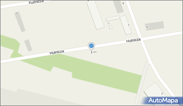 Kornica, Hutnicza, 3, mapa Kornica