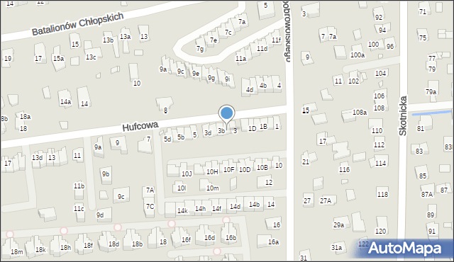 Kraków, Hufcowa, 3a, mapa Krakowa