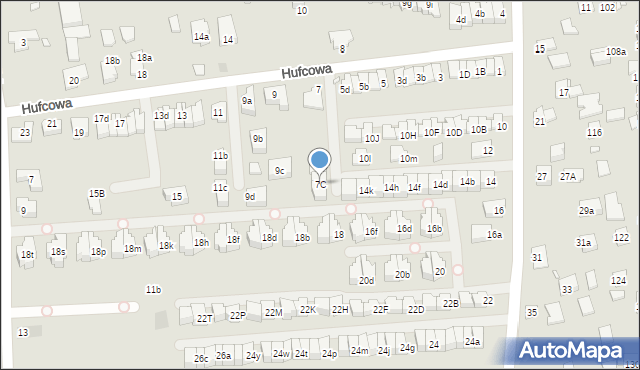 Kraków, Hufcowa, 7C, mapa Krakowa