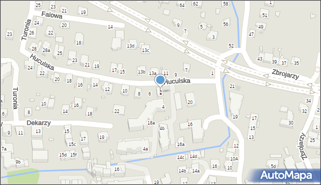 Kraków, Huculska, 2, mapa Krakowa