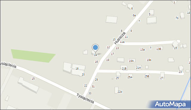 Krosno, Hutnicza, 14, mapa Krosna