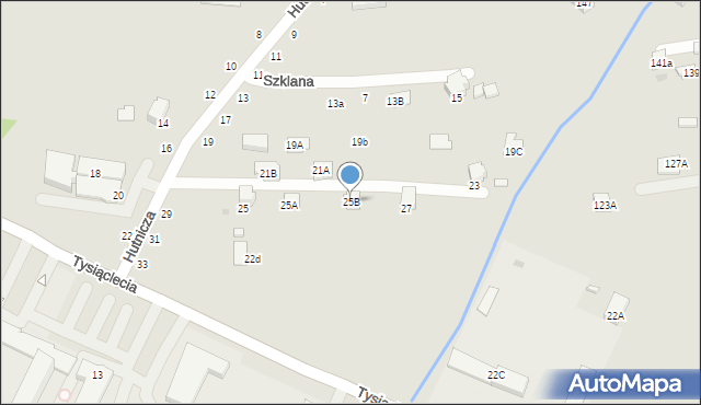 Krosno, Hutnicza, 25B, mapa Krosna