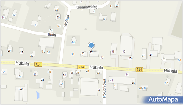 Ksawerów, Hubala Henryka, mjr., 37, mapa Ksawerów