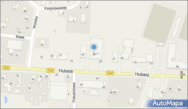 Ksawerów, Hubala Henryka, mjr., 45, mapa Ksawerów