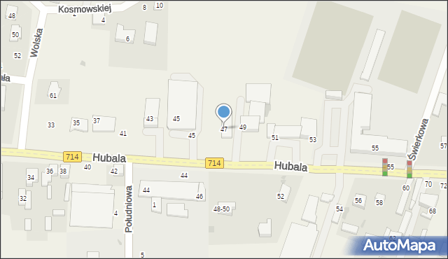 Ksawerów, Hubala Henryka, mjr., 47, mapa Ksawerów