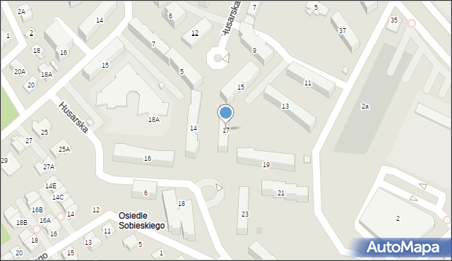 Legionowo, Husarska, 17, mapa Legionowo