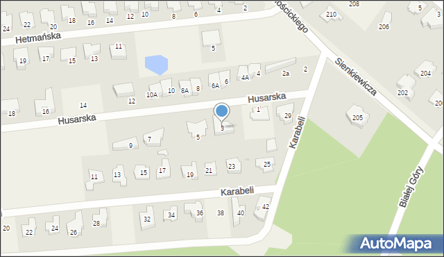 Lipków, Husarska, 3, mapa Lipków