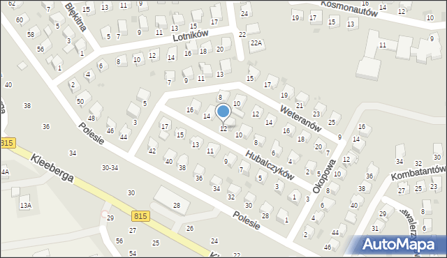 Lubartów, Hubalczyków, 12, mapa Lubartów