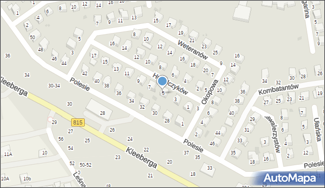 Lubartów, Hubalczyków, 5, mapa Lubartów