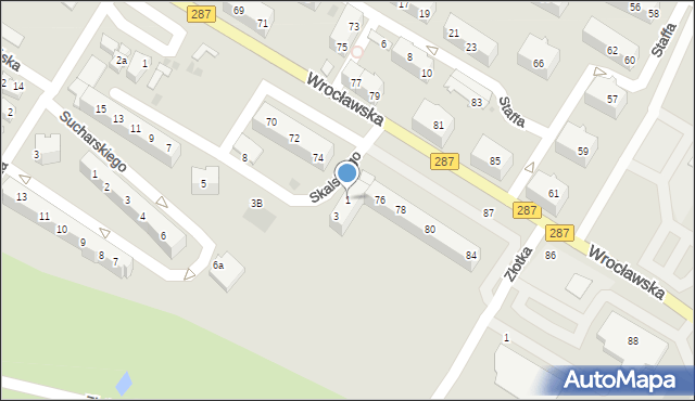 Lubsko, Hubalczyków, 1, mapa Lubsko