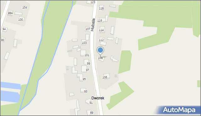 Niekłań Mały, Hubala Henryka, mjr., 108, mapa Niekłań Mały