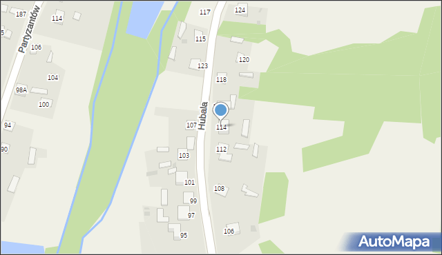 Niekłań Mały, Hubala Henryka, mjr., 114, mapa Niekłań Mały