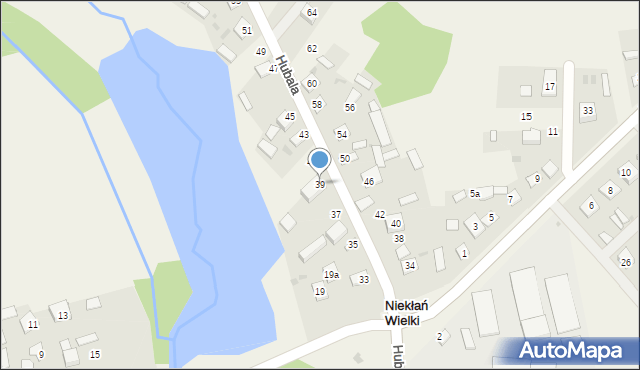 Niekłań Wielki, Hubala Henryka, mjr., 39, mapa Niekłań Wielki