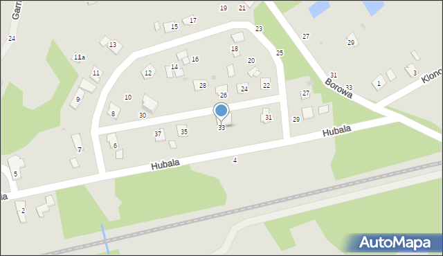 Nowa Dęba, Hubala Henryka, mjr., 33, mapa Nowa Dęba