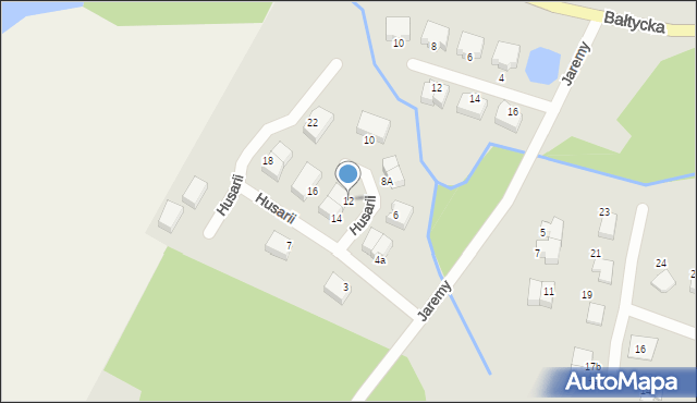 Olsztyn, Husarii, 12, mapa Olsztyna