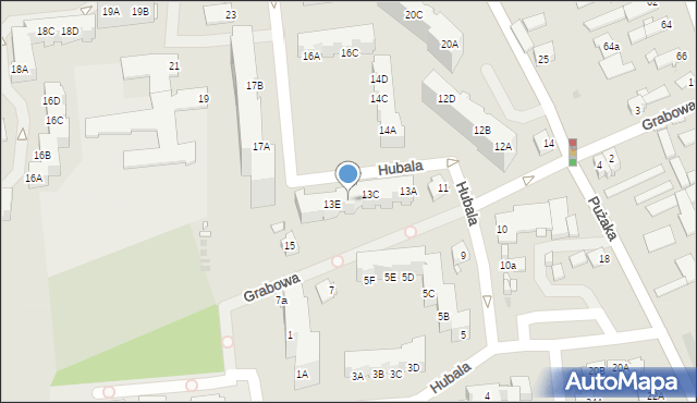 Opole, Hubala Henryka, mjr., 13D, mapa Opola