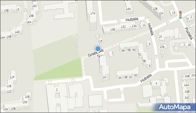 Opole, Hubala Henryka, mjr., 7a, mapa Opola