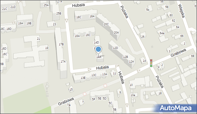 Opole, Hubala Henryka, mjr., 14A, mapa Opola