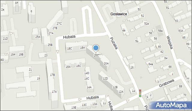 Opole, Hubala Henryka, mjr., 20C, mapa Opola