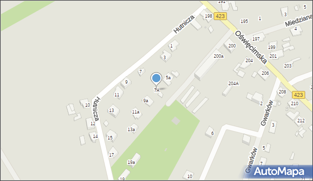 Opole, Hutnicza, 7A, mapa Opola