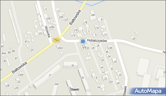 Ostrowiec Świętokrzyski, Hubalczyków, 8, mapa Ostrowiec Świętokrzyski