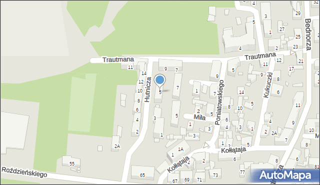 Piekary Śląskie, Hutnicza, 5, mapa Piekary Śląskie