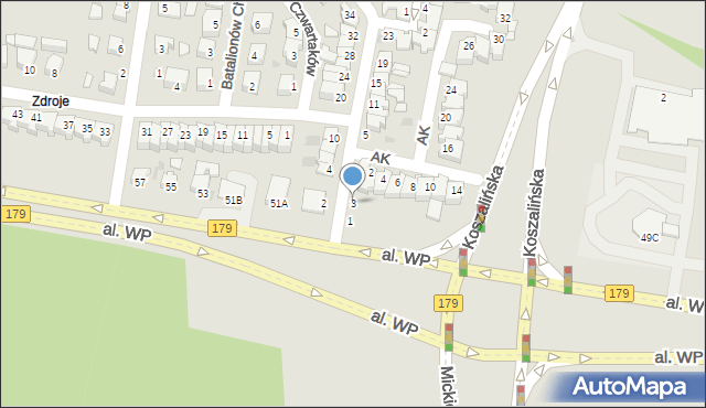 Piła, Hutnicza, 3, mapa Piły