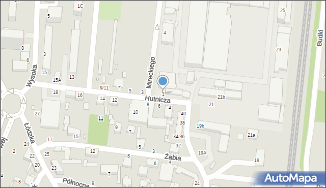 Piotrków Trybunalski, Hutnicza, 1, mapa Piotrków Trybunalski