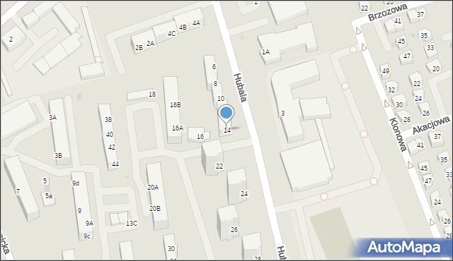 Polkowice, Hubala Henryka, mjr., 14, mapa Polkowice